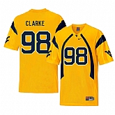 West Virginia Mountaineers 98 Will Clarke Gold College Football Jersey Dzhi,baseball caps,new era cap wholesale,wholesale hats